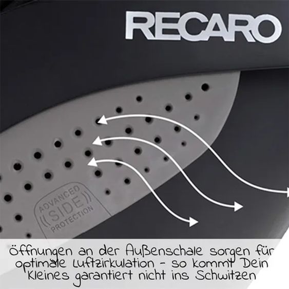 Recaro 2 in 1 Kindersitz-Set Babyschale Avan & Reboarder Kio inkl. Isofixbase ab Geburt bis 4 Jahre - Select - Night Black