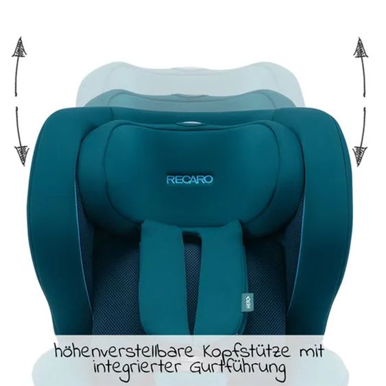 Recaro 2 in 1 Kindersitz-Set Babyschale Avan & Reboarder Kio inkl. Isofixbase ab Geburt bis 4 Jahre - Select - Teal Green
