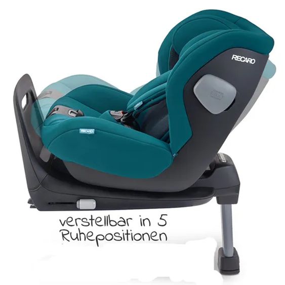 Recaro 2 in 1 Kindersitz-Set Babyschale Avan & Reboarder Kio inkl. Isofixbase ab Geburt bis 4 Jahre - Select - Teal Green