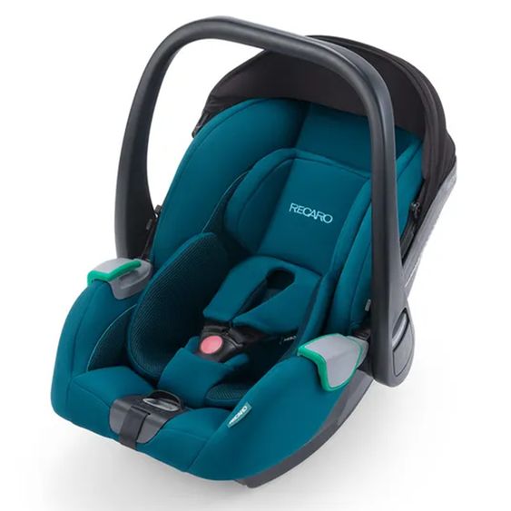 Recaro 2 in 1 Kindersitz-Set Babyschale Avan & Reboarder Kio inkl. Isofixbase ab Geburt bis 4 Jahre - Select - Teal Green