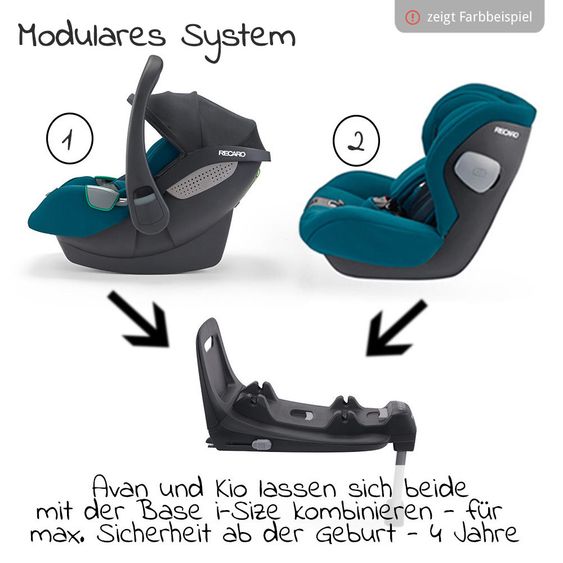 Recaro Babyschale Avan i-Size 45 cm - 83 cm / bis max. 15 Monate - Prime - Mat Black