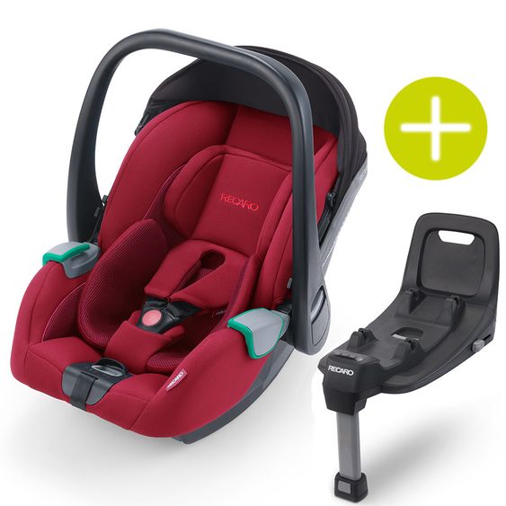 Recaro Babyschalen-Set Avan i-Size 45 cm - 83 cm / bis max. 15 Monate inkl. Isofix-Base - Select - Garnet Red