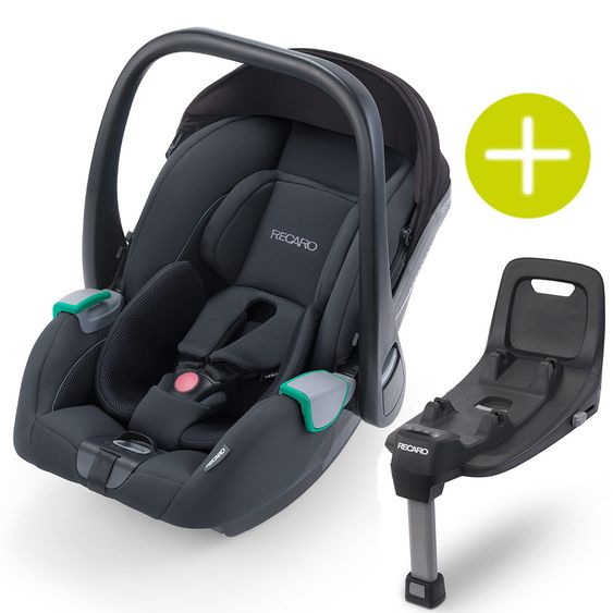 Recaro Set seggiolino auto Avan i-Size 45 cm - 83 cm / fino a max. 15 mesi inclusa base Isofix - Select - Night Black