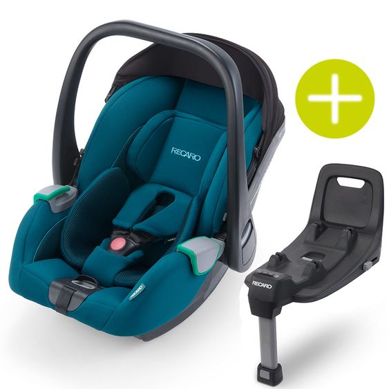 Recaro Babyschalen-Set Avan i-Size 45 cm - 83 cm / bis max. 15 Monate inkl. Isofix-Base - Select - Teal Green