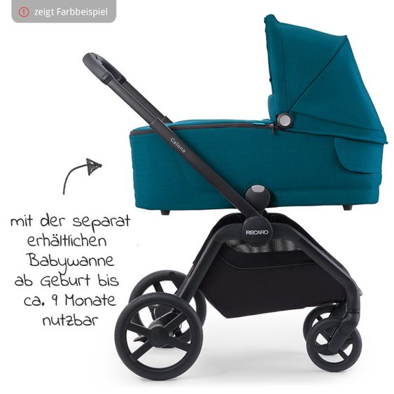Recaro Buggy & Sportwagen Celona (bis 22 kg belastbar) + XXL Zubehörpaket - Prime - Mat Black
