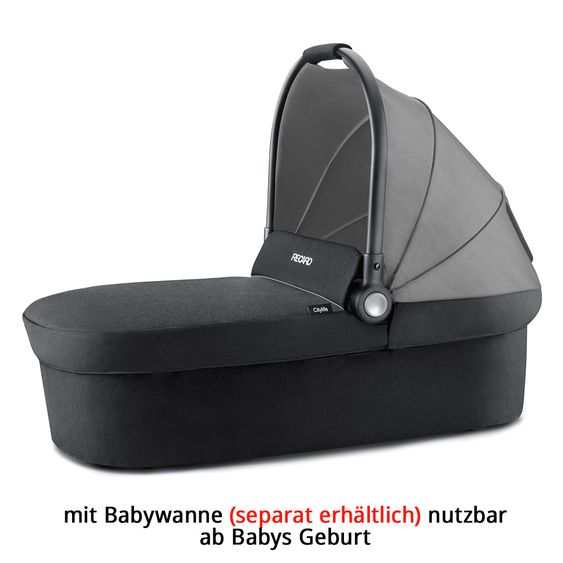 Recaro Buggy & Sportwagen Citylife inkl. Regenverdeck & Getränkehalter - Graphite Black Frame