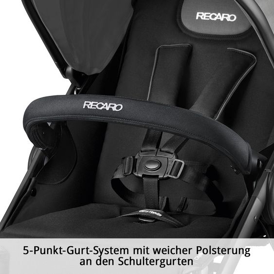 Recaro Buggy & Sportwagen Citylife inkl. Regenverdeck & Getränkehalter - Graphite Black Frame