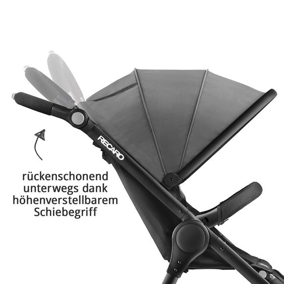 Recaro Buggy & Sportwagen Citylife inkl. Regenverdeck & Getränkehalter - Graphite Black Frame
