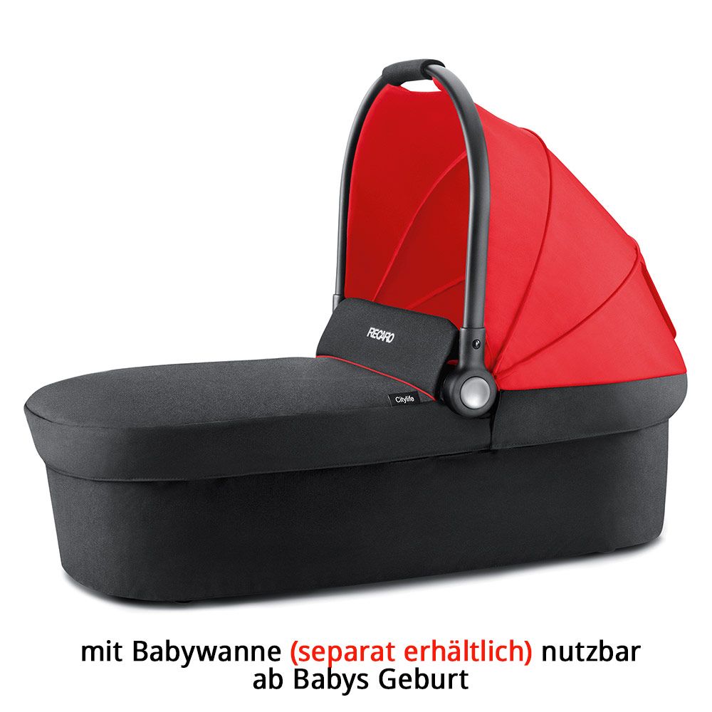 Recaro Buggy & Stroller Citylife incl. Raincover & Cupholder - Ruby Black Frame