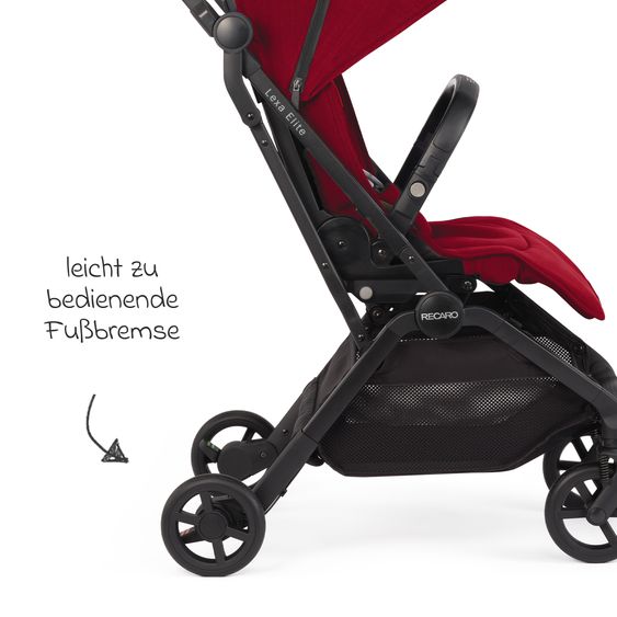 Recaro Buggy & pushchair Lexa Elite up to 22 kg load capacity with reclining position, convertible seat unit incl. carrying strap - Select - Garnet Red