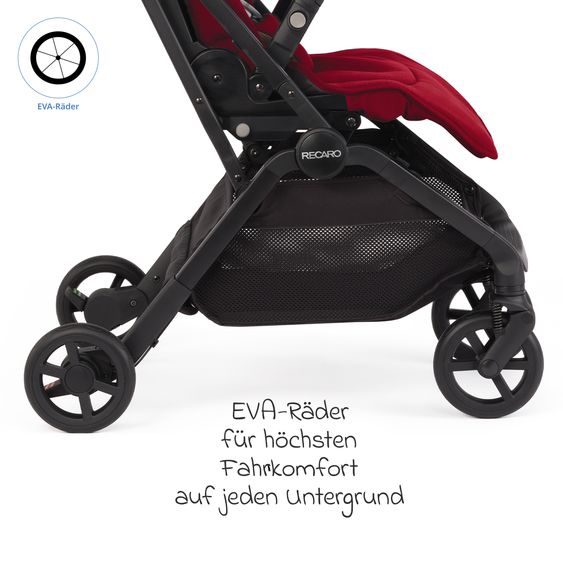 Recaro Buggy & pushchair Lexa Elite up to 22 kg load capacity with reclining position, convertible seat unit incl. carrying strap - Select - Garnet Red