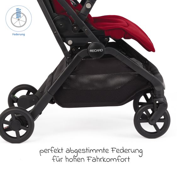 Recaro Buggy & pushchair Lexa Elite up to 22 kg load capacity with reclining position, convertible seat unit incl. carrying strap - Select - Garnet Red