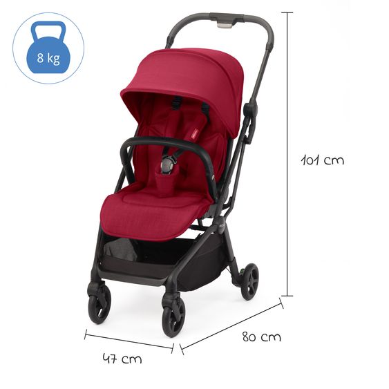 Recaro Buggy & pushchair Lexa Elite up to 22 kg load capacity with reclining position, convertible seat unit incl. carrying strap - Select - Garnet Red