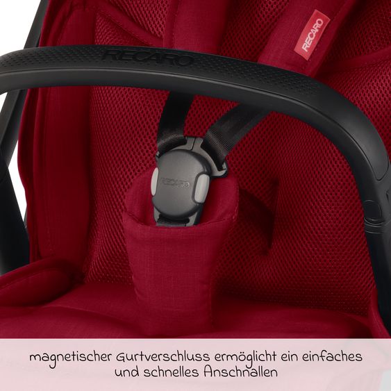 Recaro Buggy & pushchair Lexa Elite up to 22 kg load capacity with reclining position, convertible seat unit incl. carrying strap - Select - Garnet Red