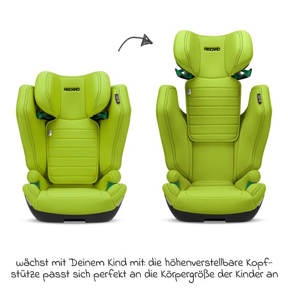 Recaro Kindersitz Axion 1 i-Size ab 3 Jahre bis 12 Jahre (100 cm - 150 cm) mit Isofix - Hello Green