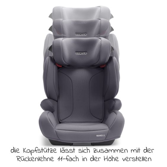 Recaro Kindersitz Mako 2 i-Size 100 cm - 150 cm / 3,5 Jahre bis 12 Jahre - Core - Simpley Grey
