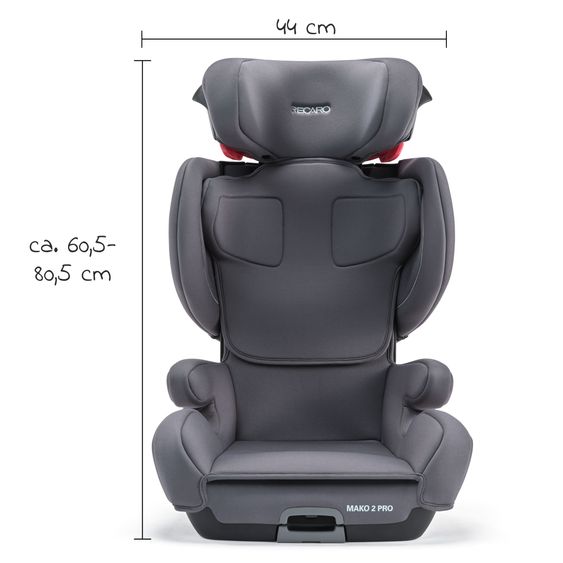 Recaro Kindersitz Mako 2 Pro i-Size 100 cm - 150 cm / 3,5 Jahre bis 12 Jahre (15-36 kg) mit Isofix - Core - Simply Grey