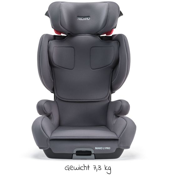 Recaro Kindersitz Mako 2 Pro i-Size 100 cm - 150 cm / 3,5 Jahre bis 12 Jahre (15-36 kg) mit Isofix - Core - Simply Grey