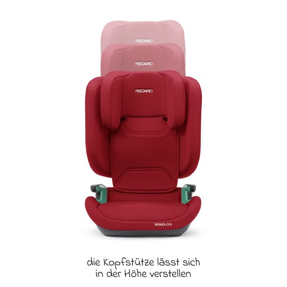 Recaro Kindersitz Monza CFX i-Size faltbar & tragbar ab 3,5 Jahre - 12 Jahre (100 cm - 150 cm) mit Isofix - Imola Red