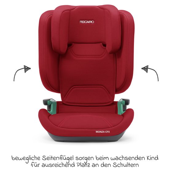 Recaro Kindersitz Monza CFX i-Size faltbar & tragbar ab 3,5 Jahre - 12 Jahre (100 cm - 150 cm) mit Isofix - Imola Red