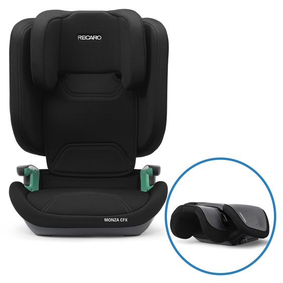 Recaro Kindersitz Monza CFX i-Size faltbar & tragbar ab 3,5 Jahre - 12 Jahre (100 cm - 150 cm) mit Isofix - Melbourne Black