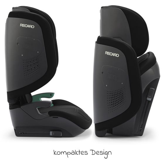 Recaro Kindersitz Monza CFX i-Size faltbar & tragbar ab 3,5 Jahre - 12 Jahre (100 cm - 150 cm) mit Isofix - Melbourne Black