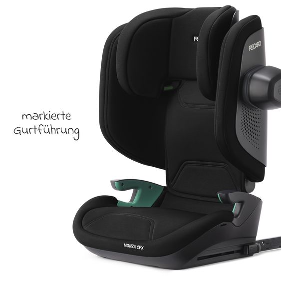 Recaro Kindersitz Monza CFX i-Size faltbar & tragbar ab 3,5 Jahre - 12 Jahre (100 cm - 150 cm) mit Isofix - Melbourne Black