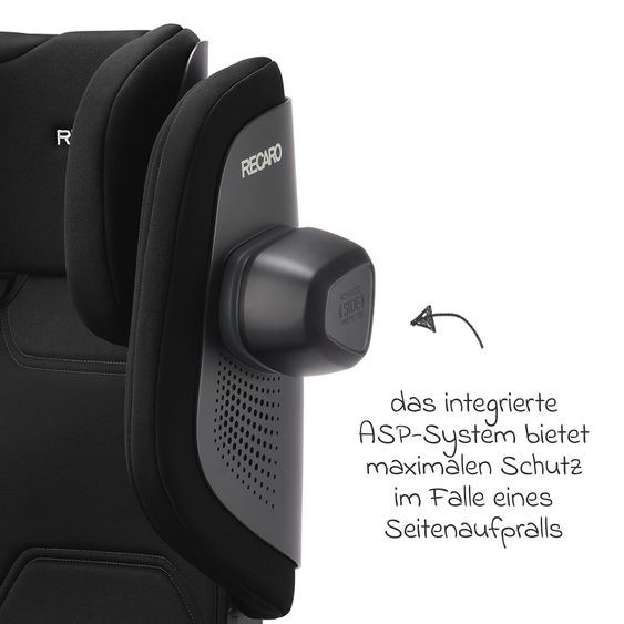 Recaro Kindersitz Monza CFX i-Size faltbar & tragbar ab 3,5 Jahre - 12 Jahre (100 cm - 150 cm) mit Isofix - Melbourne Black