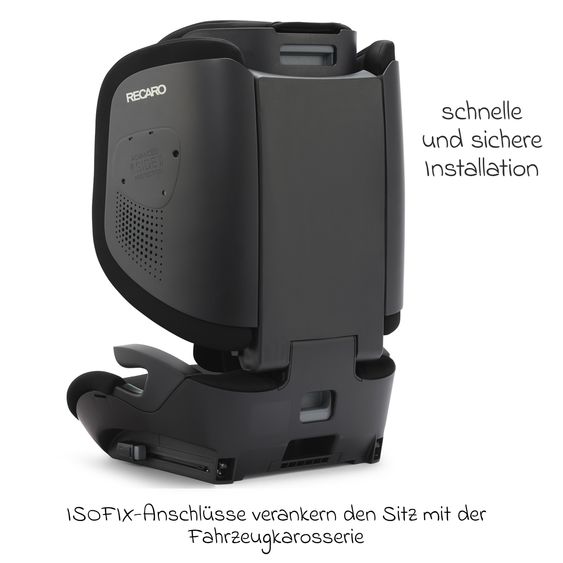 Recaro Kindersitz Monza CFX i-Size faltbar & tragbar ab 3,5 Jahre - 12 Jahre (100 cm - 150 cm) mit Isofix - Melbourne Black