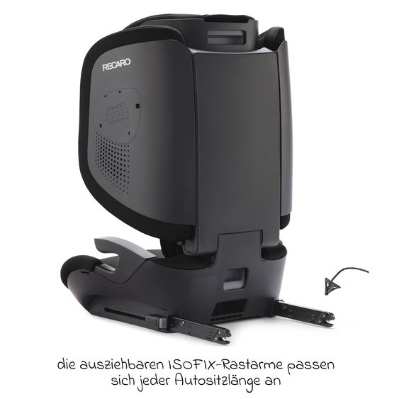 Recaro Kindersitz Monza CFX i-Size faltbar & tragbar ab 3,5 Jahre - 12 Jahre (100 cm - 150 cm) mit Isofix - Melbourne Black