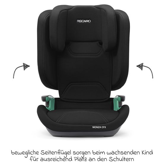 Recaro Kindersitz Monza CFX i-Size faltbar & tragbar ab 3,5 Jahre - 12 Jahre (100 cm - 150 cm) mit Isofix - Melbourne Black