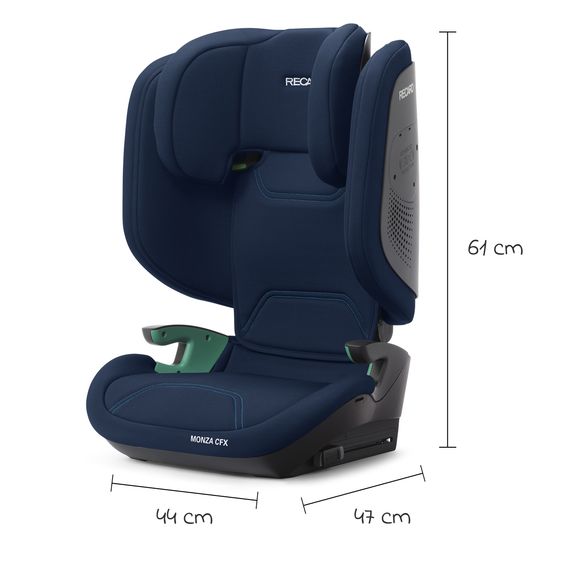 Recaro Kindersitz Monza CFX i-Size faltbar & tragbar ab 3,5 Jahre - 12 Jahre (100 cm - 150 cm) mit Isofix - Misano Blue