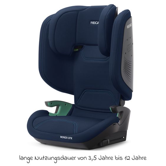 Recaro Kindersitz Monza CFX i-Size faltbar & tragbar ab 3,5 Jahre - 12 Jahre (100 cm - 150 cm) mit Isofix - Misano Blue