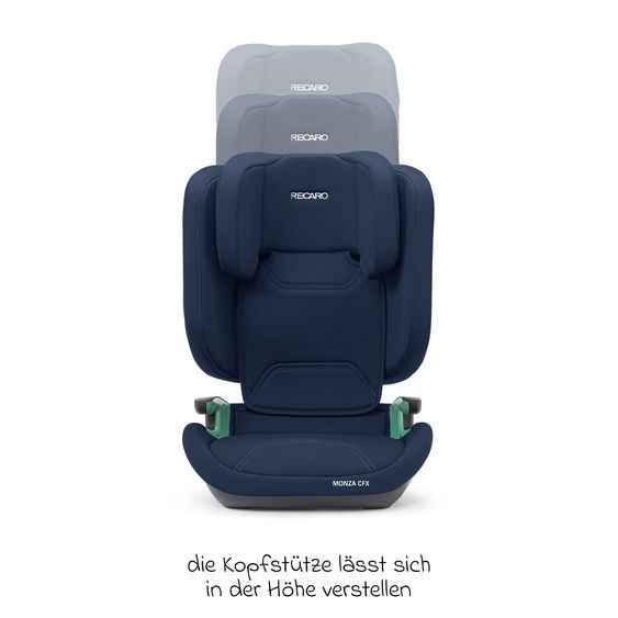 Recaro Kindersitz Monza CFX i-Size faltbar & tragbar ab 3,5 Jahre - 12 Jahre (100 cm - 150 cm) mit Isofix - Misano Blue