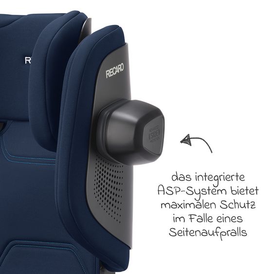 Recaro Kindersitz Monza CFX i-Size faltbar & tragbar ab 3,5 Jahre - 12 Jahre (100 cm - 150 cm) mit Isofix - Misano Blue