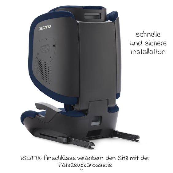 Recaro Kindersitz Monza CFX i-Size faltbar & tragbar ab 3,5 Jahre - 12 Jahre (100 cm - 150 cm) mit Isofix - Misano Blue