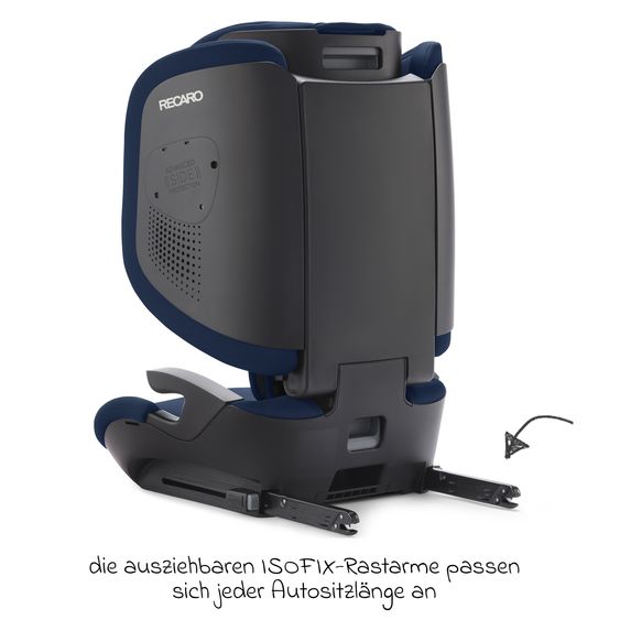 Recaro Kindersitz Monza CFX i-Size faltbar & tragbar ab 3,5 Jahre - 12 Jahre (100 cm - 150 cm) mit Isofix - Misano Blue
