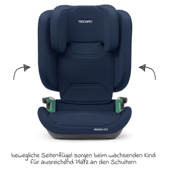 Recaro Kindersitz Monza CFX i-Size faltbar & tragbar ab 3,5 Jahre - 12 Jahre (100 cm - 150 cm) mit Isofix - Misano Blue