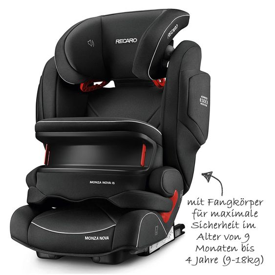 Recaro Kindersitz Monza Nova IS Seatfix + Gratis Zubehör Paket - Core - Performance Black