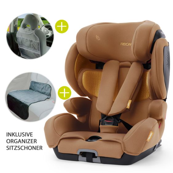 Recaro Kindersitz Tian Elite - Gruppe 1/2/3 / - 9 Monate bis 12 Jahre - (9- 36 kg) + Gratis Zubehöpaket - Select - Sweet Curry
