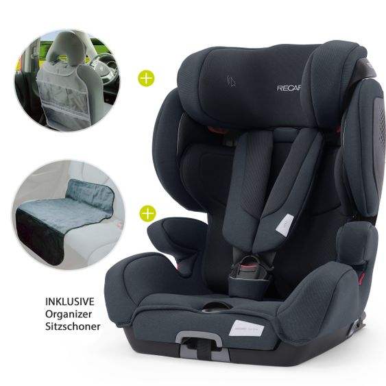Recaro Kindersitz Tian Elite - Gruppe 1/2/3 / - 9 Monate bis 12 Jahre - (9- 36 kg) + Gratis Zubehörpaket - Prime - Mat Black
