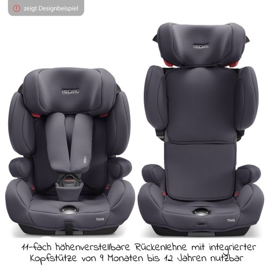 Recaro Kindersitz Tian - Gruppe 1/2/3 / - 9 Monate bis 12 Jahre - (9- 36 kg) - Core - Deep Black