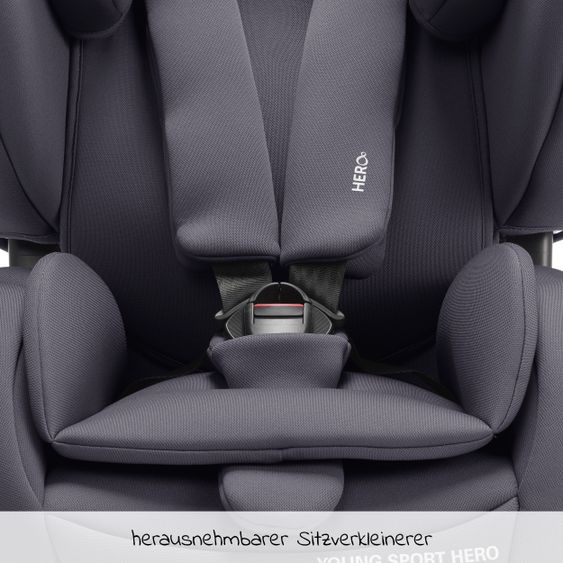 Recaro Kindersitz Young Sport Hero Gruppe 1/2/3 - ab 9 Monate - 12 Jahre ( 9-36 kg) - Core - Simply Grey