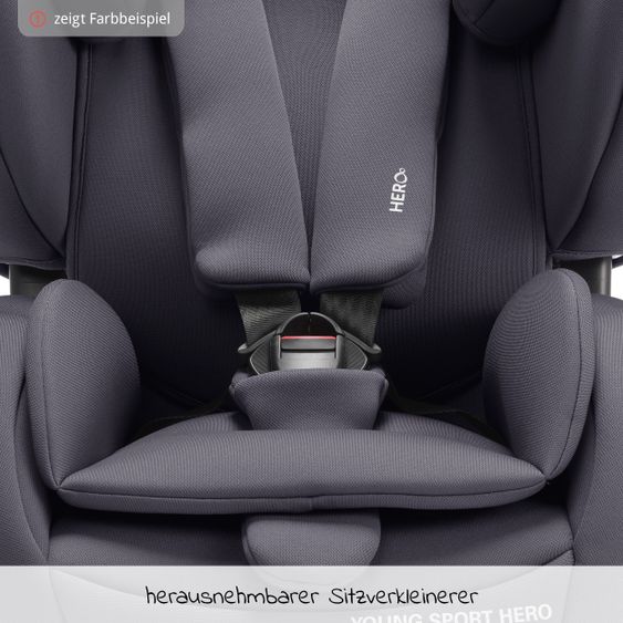 Recaro Kindersitz Young Sport Hero Gruppe 1/2/3 - ab 9 Monate - 12 Jahre ( 9-36 kg) + Zubehörpaket - Core - Deep Black