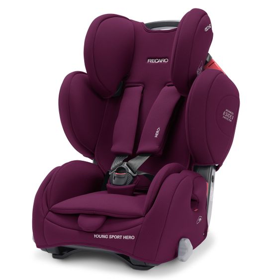 Recaro Kindersitz Young Sport Hero Gruppe 1/2/3 - ab 9 Monate - 12 Jahre ( 9-36 kg) + Zubehörpaket - Core - Very Berry