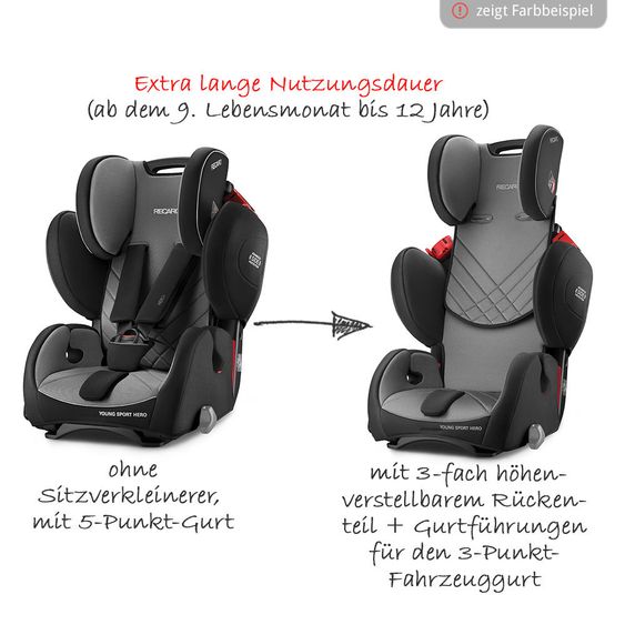 Recaro Kindersitz Young Sport Hero - Prime - Silent Grey