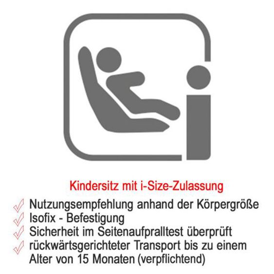 Recaro Reboarder-Kindersitz Kio i-Size 60 cm - 105 cm / 3 Monate bis 4 Jahre - Prime - Sky Blue