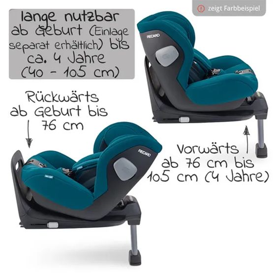 Recaro Reboarder-Kindersitz Kio i-Size 60 cm - 105 cm / 3 Monate bis 4 Jahre - Select - Night Black