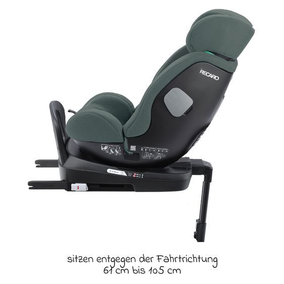 Recaro Reboarder-Kindersitz Salia 125 i-Size KID ab 3 Monate bis 7 Jahre (61 cm - 125 cm) drehbar mit Isofix-Basis - Mineral Green