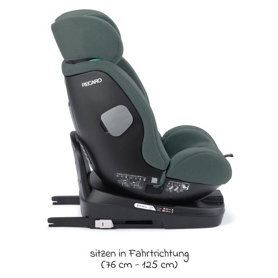 Recaro Reboarder-Kindersitz Salia 125 i-Size KID ab 3 Monate bis 7 Jahre (61 cm - 125 cm) drehbar mit Isofix-Basis - Mineral Green